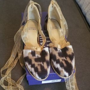 Stuart Weitzman ankle tie espadrilles, size 8